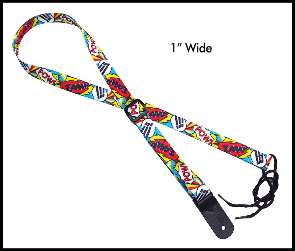 Ukuleles and Guitars in Folk Flowers Design with 1 end tab Legacystraps 1” Strap for A & F type Mandolin 