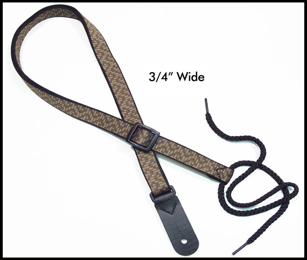 Legacystraps 3/4” Strap for A and F type Mandolin Ukuleles and Guitars Brown with 2 standard ends 