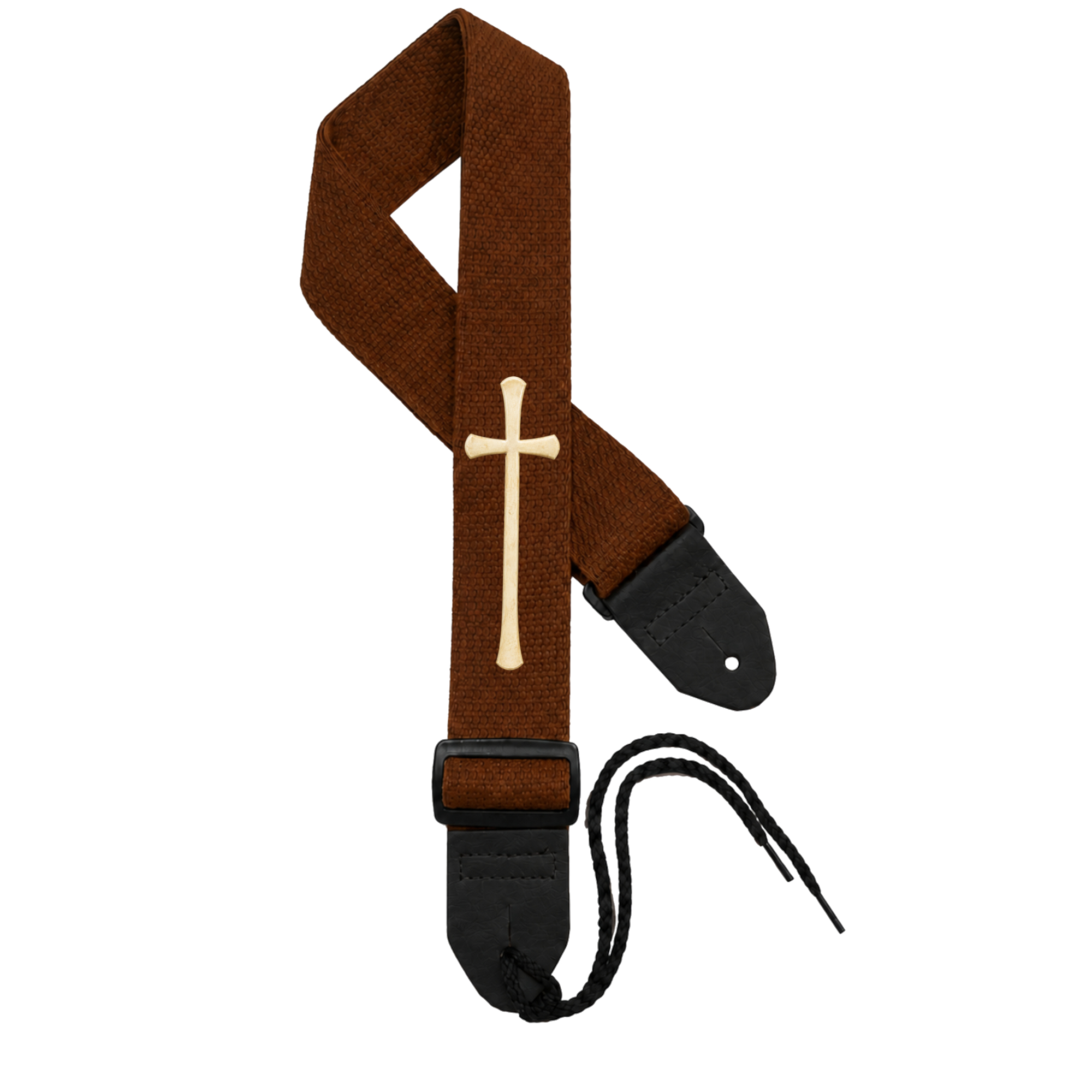 Brown Strap - Bone Elliptical Cross