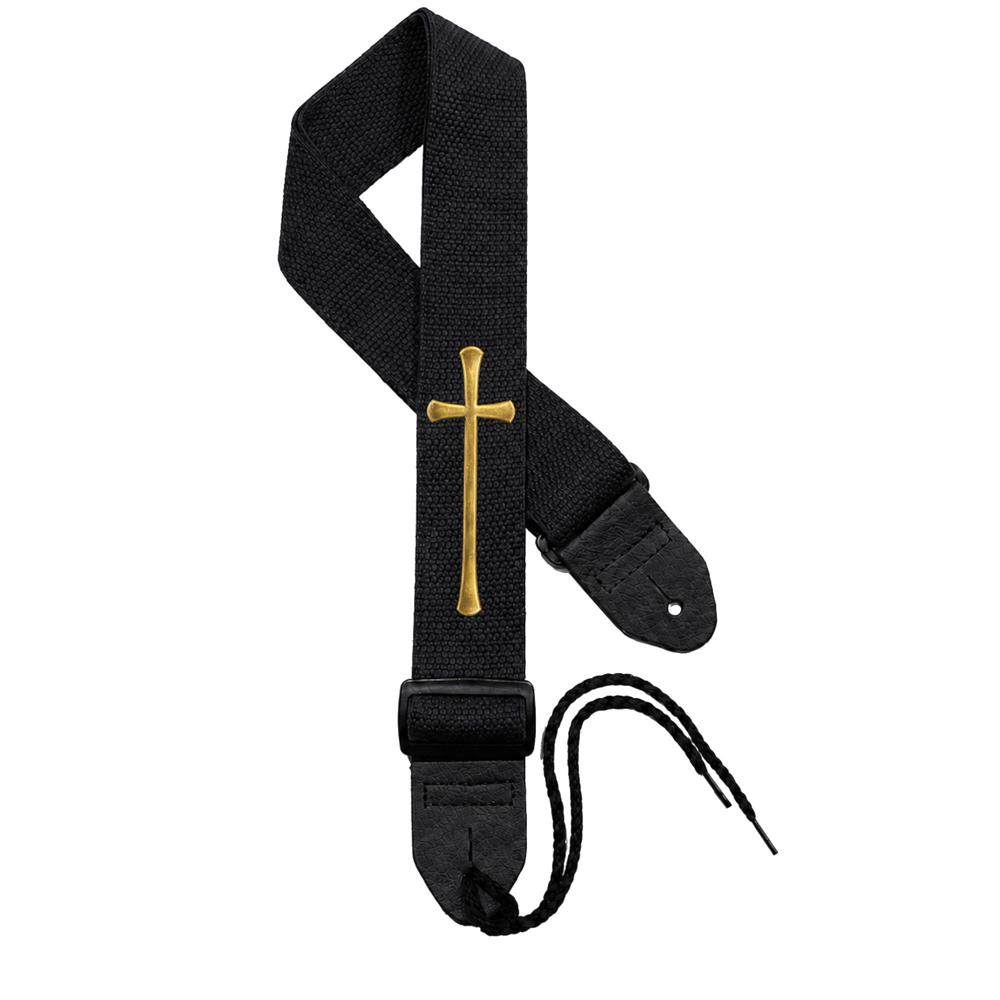 Black Strap - Bronze Elliptical Cross