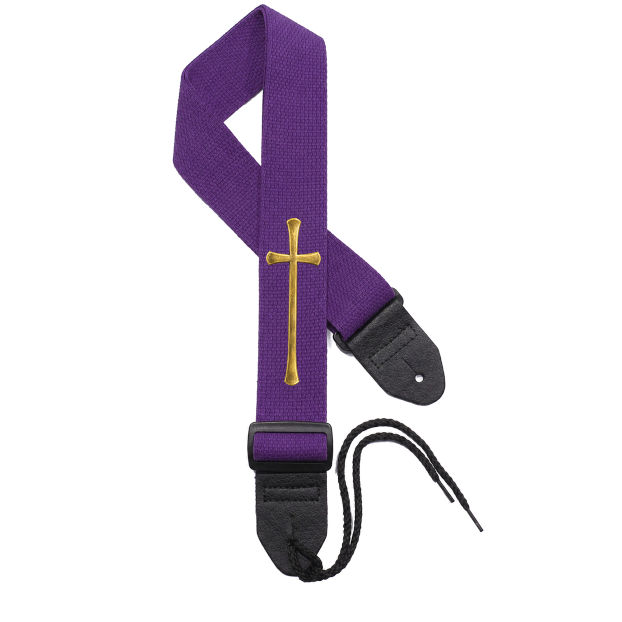 Purple Strap - Bronze Elliptical Cross