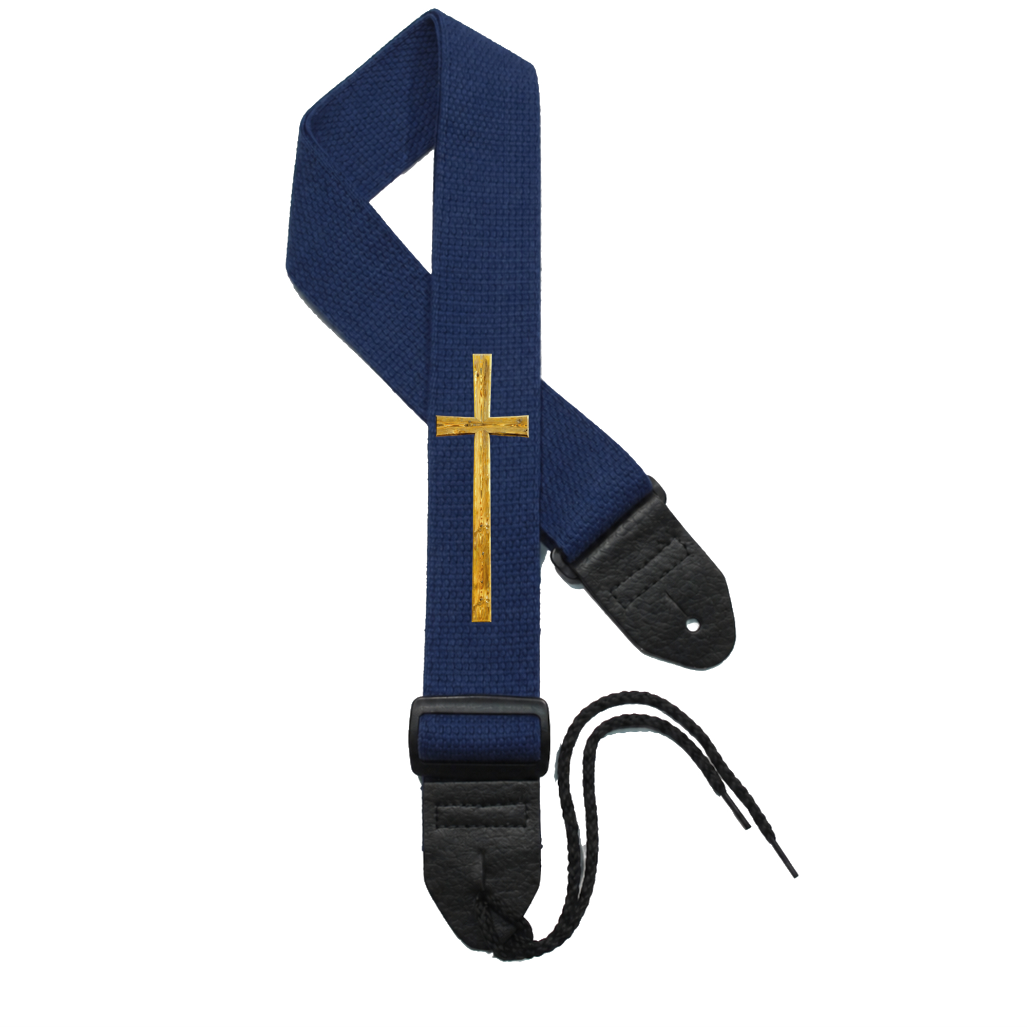 Navy Strap - Blond Wooden Cross