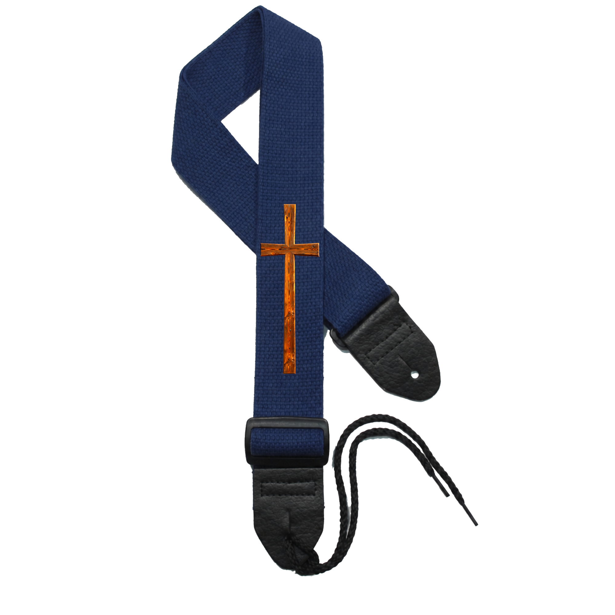 Navy Strap - Red Wooden Cross