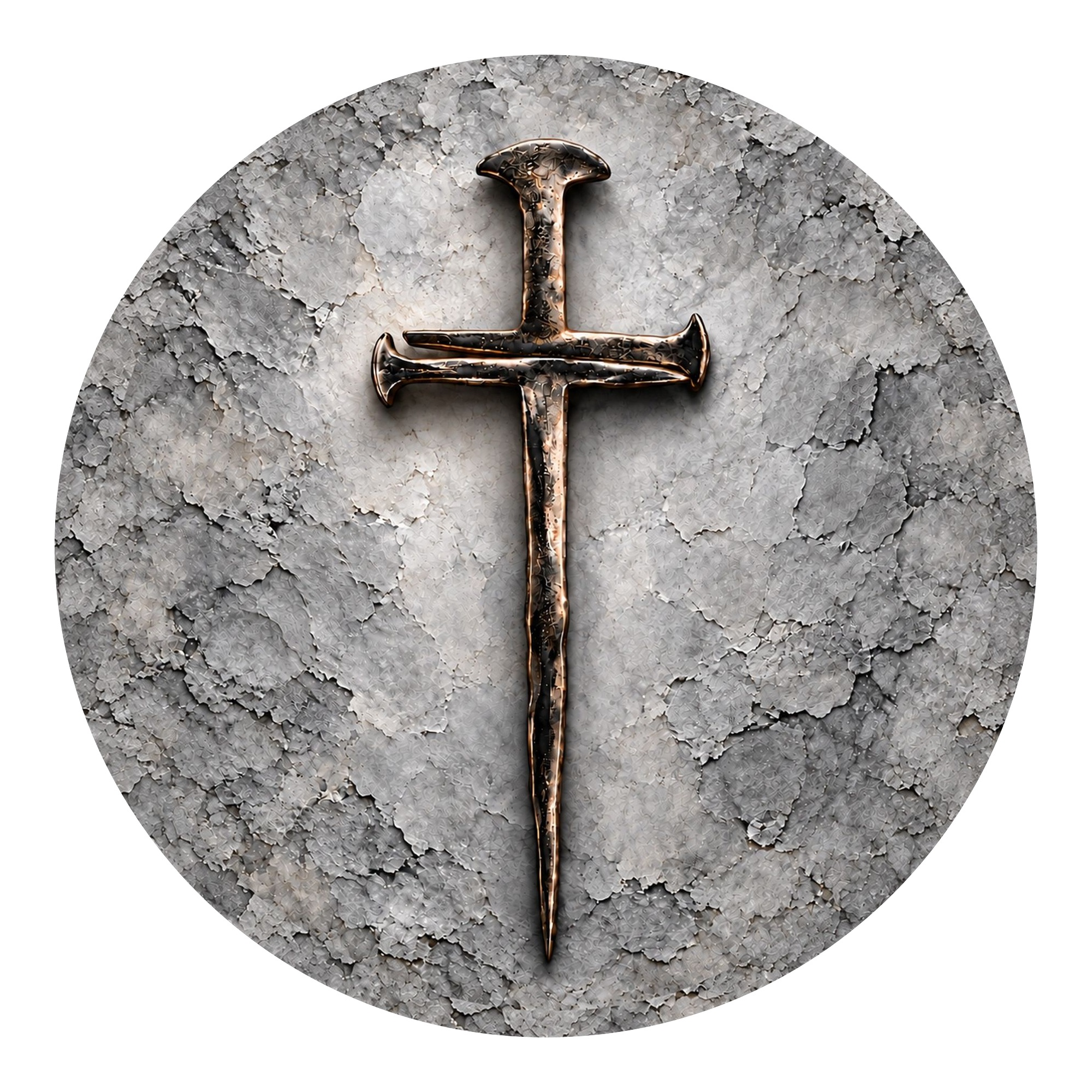 Carpenter Cross — round printed wall hanging