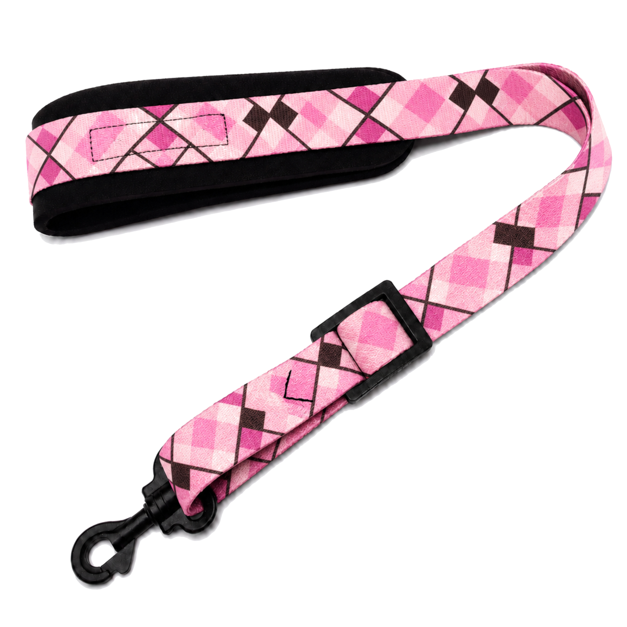 Pink Plaid SSXW saxophone neck strap