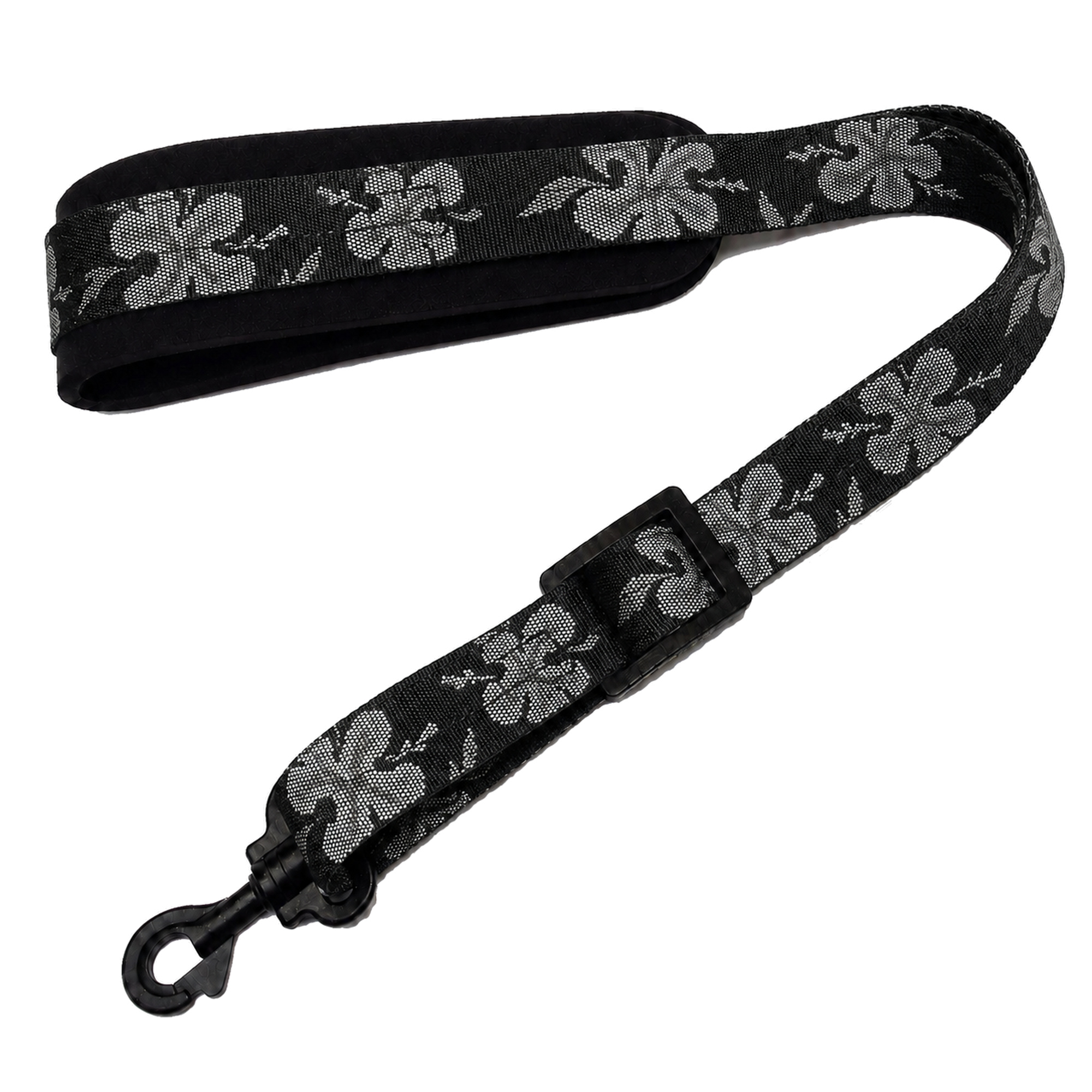 Silver Hibiscus SSXW saxophone neck strap