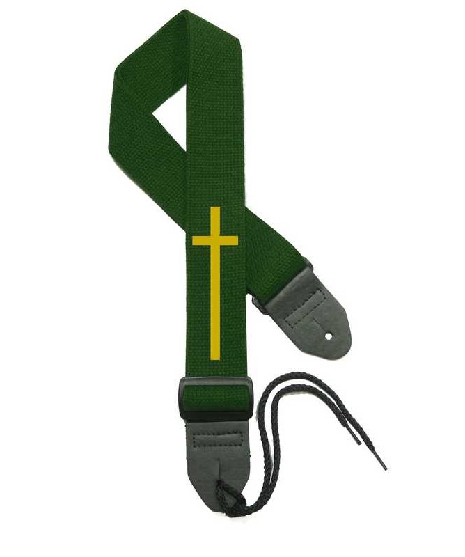 Forest Green Strap / Gold Cross