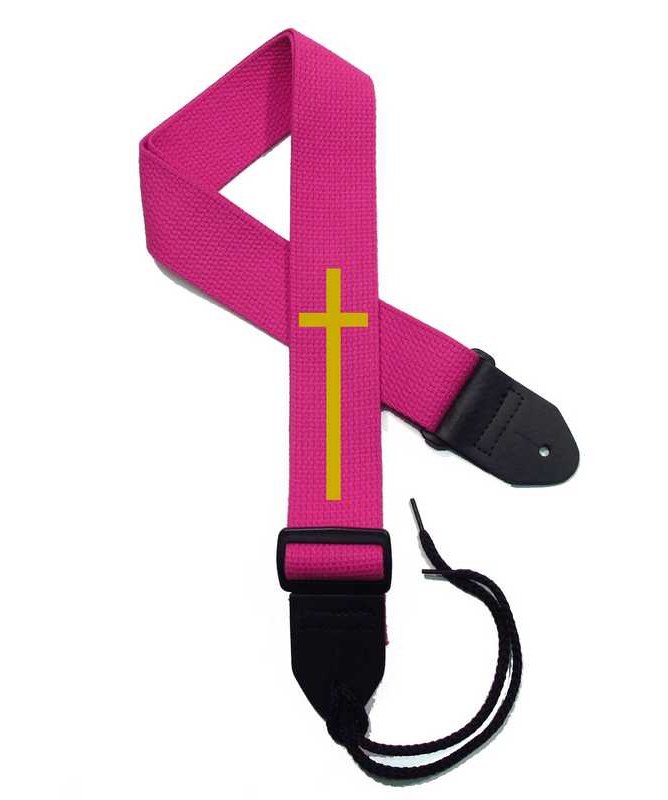 Fuchsia Strap / Gold Cross