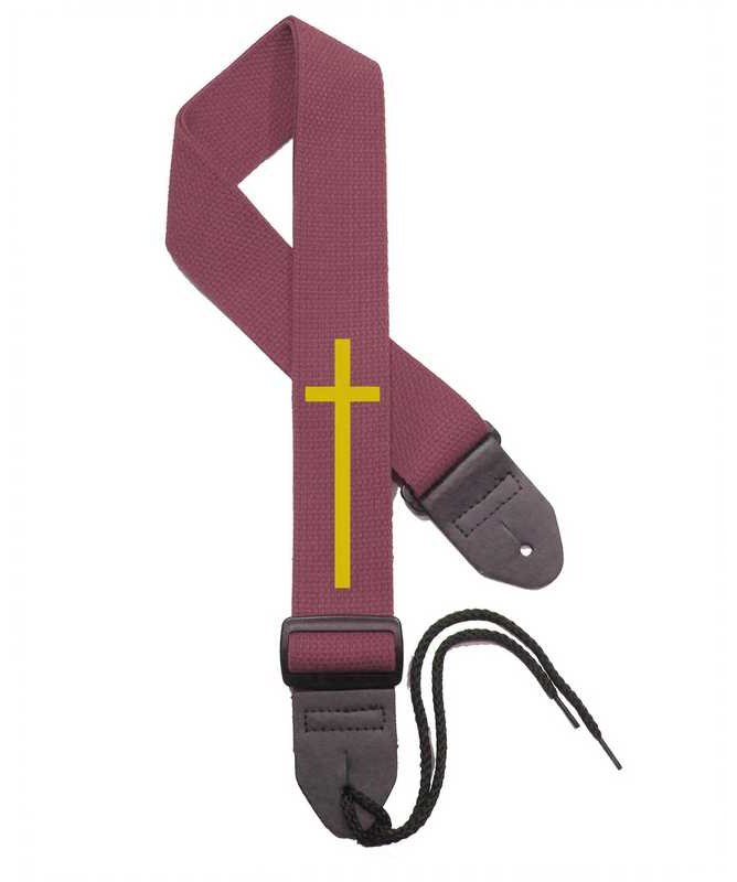 Maroon Strap / Gold Cross